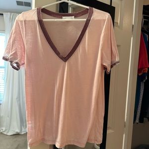 V-neck ringer tee